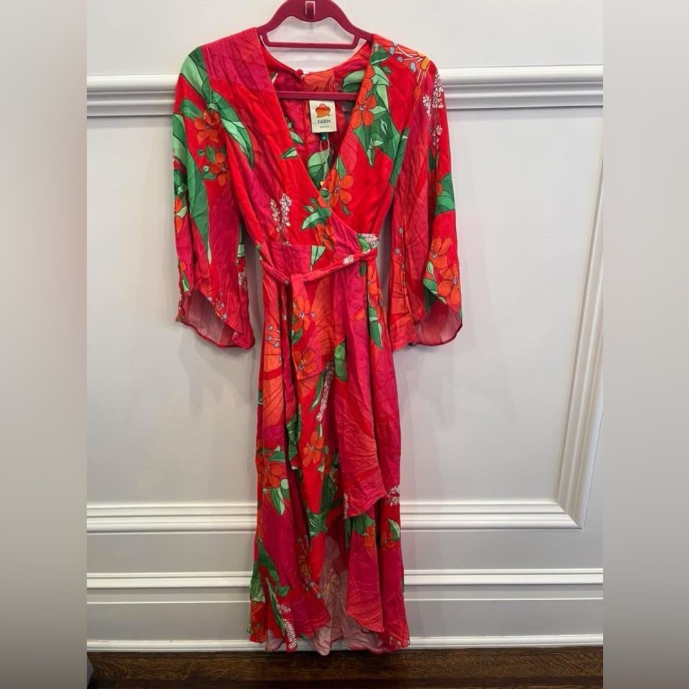 Farm Rio Pink Pietra Wrap Dress size XS